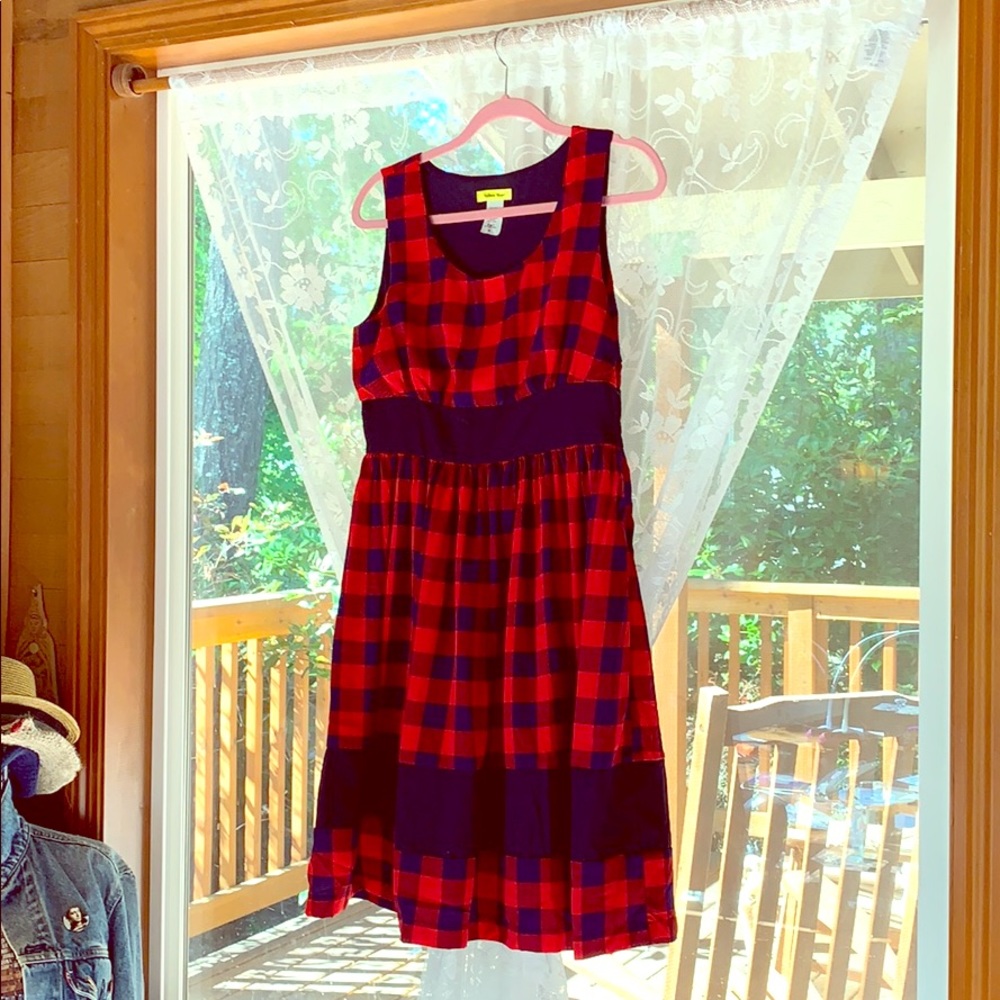 ModCloth red blue plaid dress